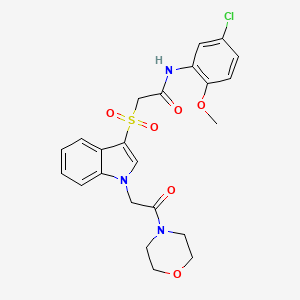N-(5-chloro-2-methoxyphenyl)-2-((1-(2-morpholino-2-oxoethyl)-1H-indol-3-yl)sulfonyl)acetamide