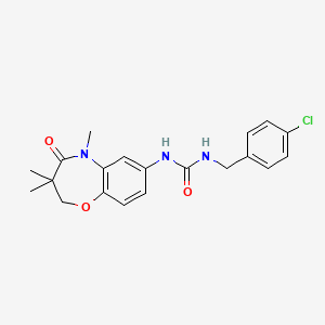 1-(4-Chlorobenzyl)-3-(3,3,5-trimethyl-4-oxo-2,3,4,5-tetrahydrobenzo[b][1,4]oxazepin-7-yl)urea