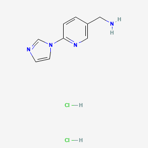 molecular formula C9H12Cl2N4 B2765178 [6-(1H-Imidazol-1-YL)-3-pyridinyl]methanamine dihydrochloride CAS No. 1170645-79-0