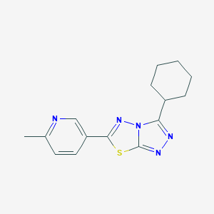 molecular formula C15H17N5S B276518 3-Cyclohexyl-6-(6-methyl-3-pyridinyl)[1,2,4]triazolo[3,4-b][1,3,4]thiadiazole 