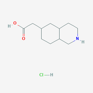 molecular formula C11H20ClNO2 B2765187 2-(1,2,3,4,4a,5,6,7,8,8a-Decahydroisoquinolin-6-yl)acetic acid;hydrochloride CAS No. 2253630-72-5