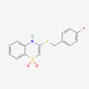 3-[(4-fluorobenzyl)sulfanyl]-1lambda~6~,4-benzothiazine-1,1(4H)-dione