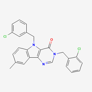 3-(2-chlorobenzyl)-5-(3-chlorobenzyl)-8-methyl-3H-pyrimido[5,4-b]indol-4(5H)-one