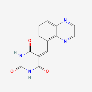 molecular formula C13H8N4O3 B2765213 5-(quinoxalin-5-ylmethylene)pyrimidine-2,4,6(1H,3H,5H)-trione CAS No. 941913-28-6