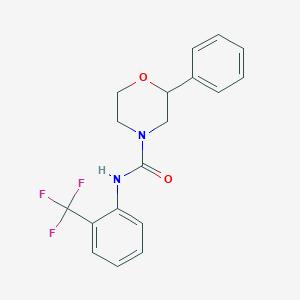 molecular formula C18H17F3N2O2 B2765217 2-phenyl-N-(2-(trifluoromethyl)phenyl)morpholine-4-carboxamide CAS No. 1207018-89-0