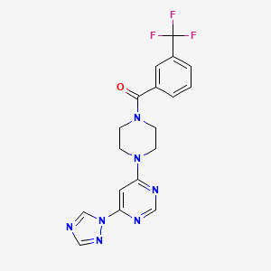 (4-(6-(1H-1,2,4-triazol-1-yl)pyrimidin-4-yl)piperazin-1-yl)(3-(trifluoromethyl)phenyl)methanone