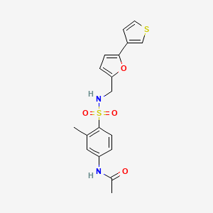 N-(3-methyl-4-(N-((5-(thiophen-3-yl)furan-2-yl)methyl)sulfamoyl)phenyl)acetamide