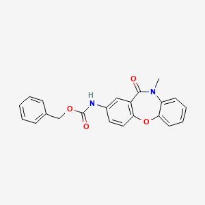 molecular formula C22H18N2O4 B2765246 Benzyl (10-methyl-11-oxo-10,11-dihydrodibenzo[b,f][1,4]oxazepin-2-yl)carbamate CAS No. 921889-61-4