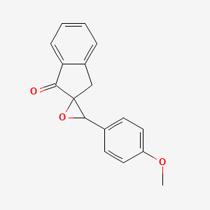 molecular formula C17H14O3 B2765250 2-(4-Methoxyphenyl)spiro[oxirane3,2'-{1'-indanone}] CAS No. 55860-12-3