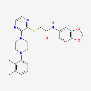 molecular formula C25H27N5O3S B2765253 N-(3-fluorobenzyl)-4-{[3-(3-methylphenyl)-3H-imidazo[4,5-b]pyridin-2-yl]methyl}piperazine-1-carboxamide CAS No. 1030087-38-7