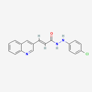 molecular formula C18H14ClN3O B2765254 (E)-N'-(4-chlorophenyl)-3-(3-quinolinyl)-2-propenohydrazide CAS No. 478039-63-3