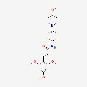 molecular formula C24H32N2O5 B2765257 N-[4-(4-Methoxypiperidin-1-YL)phenyl]-3-(2,4,6-trimethoxyphenyl)propanamide CAS No. 1448045-62-2