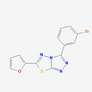 molecular formula C13H7BrN4OS B276526 3-(3-Bromophenyl)-6-(2-furyl)[1,2,4]triazolo[3,4-b][1,3,4]thiadiazole 