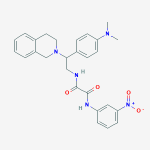 molecular formula C27H29N5O4 B2765265 N1-(2-(3,4-dihydroisoquinolin-2(1H)-yl)-2-(4-(dimethylamino)phenyl)ethyl)-N2-(3-nitrophenyl)oxalamide CAS No. 941870-06-0