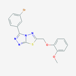 molecular formula C17H13BrN4O2S B276527 3-(3-Bromophenyl)-6-[(2-methoxyphenoxy)methyl][1,2,4]triazolo[3,4-b][1,3,4]thiadiazole 