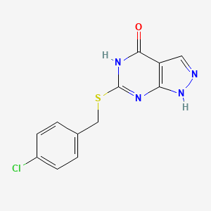 6-((4-chlorobenzyl)thio)-1H-pyrazolo[3,4-d]pyrimidin-4(5H)-one