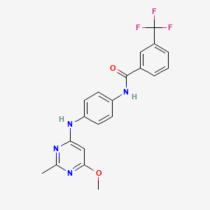 molecular formula C20H17F3N4O2 B2765274 N-(4-((6-methoxy-2-methylpyrimidin-4-yl)amino)phenyl)-3-(trifluoromethyl)benzamide CAS No. 946302-74-5
