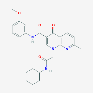 molecular formula C25H28N4O4 B2765284 1-(2-(cyclohexylamino)-2-oxoethyl)-N-(3-methoxyphenyl)-7-methyl-4-oxo-1,4-dihydro-1,8-naphthyridine-3-carboxamide CAS No. 1251594-49-6