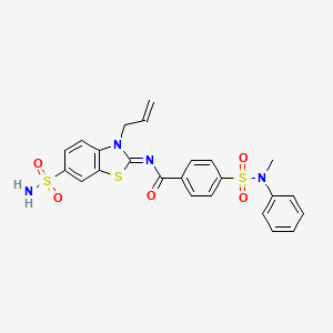 molecular formula C24H22N4O5S3 B2765285 (Z)-N-(3-allyl-6-sulfamoylbenzo[d]thiazol-2(3H)-ylidene)-4-(N-methyl-N-phenylsulfamoyl)benzamide CAS No. 865180-27-4