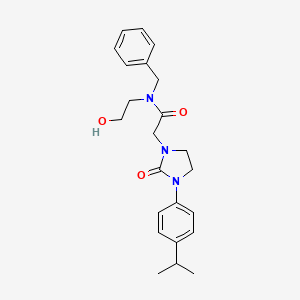 molecular formula C23H29N3O3 B2765293 N-benzyl-N-(2-hydroxyethyl)-2-(3-(4-isopropylphenyl)-2-oxoimidazolidin-1-yl)acetamide CAS No. 1251556-93-0