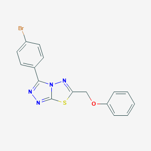 molecular formula C16H11BrN4OS B276530 3-(4-Bromophenyl)-6-(phenoxymethyl)[1,2,4]triazolo[3,4-b][1,3,4]thiadiazole 