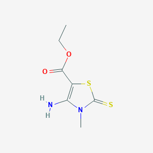 molecular formula C7H10N2O2S2 B2765300 Ethyl 4-amino-3-methyl-2-sulfanylidene-1,3-thiazole-5-carboxylate CAS No. 7052-21-3