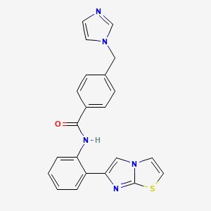 molecular formula C22H17N5OS B2765315 4-((1H-咪唑-1-基)甲基)-N-(2-(咪唑并[2,1-b]噻唑-6-基)苯基)苯甲酰胺 CAS No. 1798545-94-4