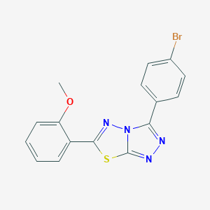 molecular formula C16H11BrN4OS B276532 3-(4-Bromophenyl)-6-(2-methoxyphenyl)[1,2,4]triazolo[3,4-b][1,3,4]thiadiazole 