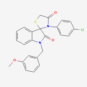 3'-(4-Chlorophenyl)-1-[(3-methoxyphenyl)methyl]-1,2-dihydrospiro[indole-3,2'-[1,3]thiazolidine]-2,4'-dione