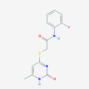 molecular formula C13H12FN3O2S B2765328 N-(2-氟苯基)-2-[(6-甲基-2-氧代-1H-嘧啶-4-基)硫代]乙酰胺 CAS No. 905691-97-6