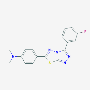 molecular formula C17H14FN5S B276533 4-[3-(3-fluorophenyl)[1,2,4]triazolo[3,4-b][1,3,4]thiadiazol-6-yl]-N,N-dimethylaniline 