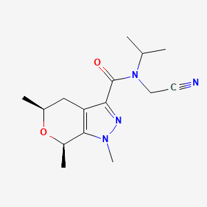 (5S,7R)-N-(Cyanomethyl)-1,5,7-trimethyl-N-propan-2-yl-5,7-dihydro-4H-pyrano[3,4-c]pyrazole-3-carboxamide