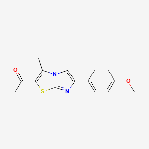 molecular formula C15H14N2O2S B2765337 1-[6-(4-Methoxyphenyl)-3-methylimidazo[2,1-b][1,3]thiazol-2-yl]-1-ethanone CAS No. 860784-05-0