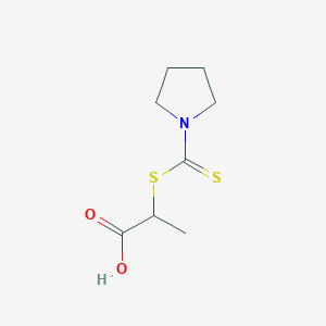molecular formula C8H13NO2S2 B2765338 2-(吡咯啶-1-甲硫代基)-丙酸 CAS No. 53278-49-2