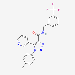 molecular formula C23H18F3N5O B2765346 5-(吡啶-3-基)-1-(对甲苯基)-N-(3-(三氟甲基)苯甲基)-1H-1,2,3-三唑-4-甲酰胺 CAS No. 1207033-14-4