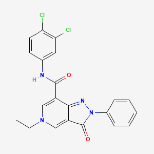 molecular formula C21H16Cl2N4O2 B2765348 N-(3,4-二氯苯基)-5-乙基-3-氧代-2-苯基-3,5-二氢-2H-吡唑并[4,3-c]吡啶-7-甲酸酰胺 CAS No. 923178-19-2