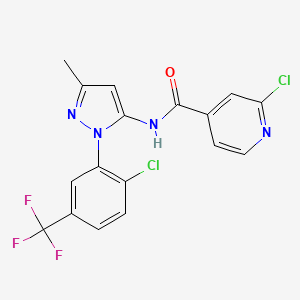 molecular formula C17H11Cl2F3N4O B2765350 2-chloro-N-{1-[2-chloro-5-(trifluoromethyl)phenyl]-3-methyl-1H-pyrazol-5-yl}pyridine-4-carboxamide CAS No. 1375156-91-4