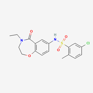 5-chloro-N-(4-ethyl-5-oxo-2,3,4,5-tetrahydrobenzo[f][1,4]oxazepin-7-yl)-2-methylbenzenesulfonamide