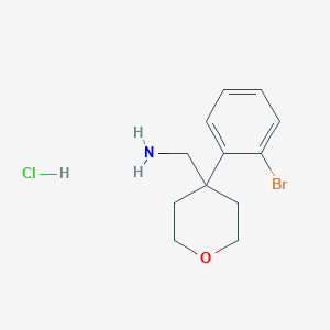 [4-(2-Bromophenyl)oxan-4-yl]methanamine hydrochloride