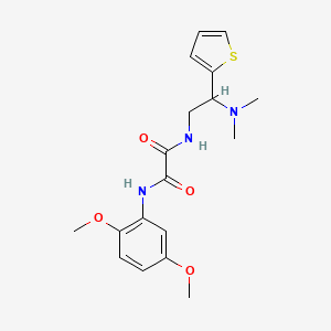 molecular formula C18H23N3O4S B2765367 N1-(2,5-二甲氧基苯基)-N2-(2-(二甲基氨基)-2-(噻吩-2-基)乙基)草酰胺 CAS No. 941932-33-8