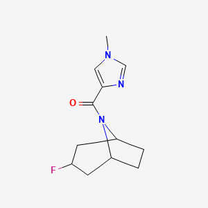 molecular formula C12H16FN3O B2765378 (3-Fluoro-8-azabicyclo[3.2.1]octan-8-yl)-(1-methylimidazol-4-yl)methanone CAS No. 2309705-55-1