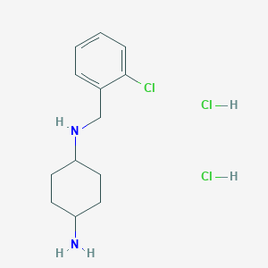 molecular formula C13H21Cl3N2 B2765379 (1R*,4R*)-N1-(2-Chlorobenzyl)cyclohexane-1,4-diamine dihydrochloride CAS No. 1286272-91-0