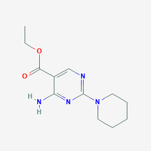 molecular formula C12H18N4O2 B276539 Ethyl 4-amino-2-(piperidin-1-yl)pyrimidine-5-carboxylate 