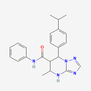 molecular formula C22H25N5O B2765390 7-(4-isopropylphenyl)-5-methyl-N-phenyl-4,5,6,7-tetrahydro-[1,2,4]triazolo[1,5-a]pyrimidine-6-carboxamide CAS No. 1212090-52-2