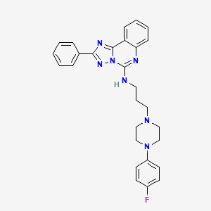 molecular formula C28H28FN7 B2765393 N-{3-[4-(4-fluorophenyl)piperazin-1-yl]propyl}-2-phenyl[1,2,4]triazolo[1,5-c]quinazolin-5-amine CAS No. 902908-17-2