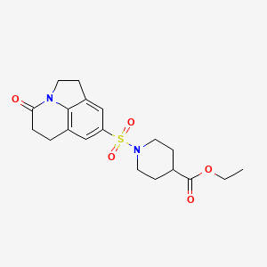 molecular formula C19H24N2O5S B2765397 ethyl 1-((4-oxo-2,4,5,6-tetrahydro-1H-pyrrolo[3,2,1-ij]quinolin-8-yl)sulfonyl)piperidine-4-carboxylate CAS No. 903358-91-8