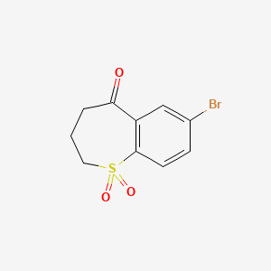 molecular formula C10H9BrO3S B2765400 7-Bromo-2,3,4,5-tetrahydro-1lambda6-benzothiepine-1,1,5-trione CAS No. 1098359-85-3