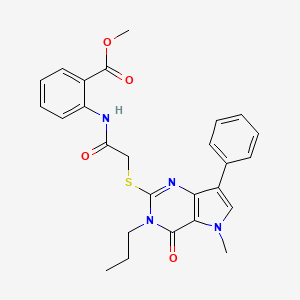 methyl 2-({[(5-methyl-4-oxo-7-phenyl-3-propyl-4,5-dihydro-3H-pyrrolo[3,2-d]pyrimidin-2-yl)thio]acetyl}amino)benzoate