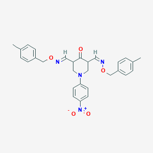 molecular formula C29H30N4O5 B2765425 5-[(E)-(4-methylphenyl)methoxyiminomethyl]-3-[(Z)-(4-methylphenyl)methoxyiminomethyl]-1-(4-nitrophenyl)piperidin-4-one CAS No. 338791-57-4