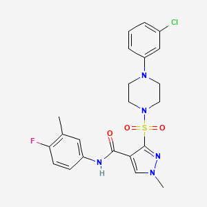 molecular formula C22H23ClFN5O3S B2765427 N-甲基-N'-{[1-(4-甲基苯甲酰)-2,3-二氢-1H-吲哚-6-基]甲基}脲 CAS No. 1189470-34-5